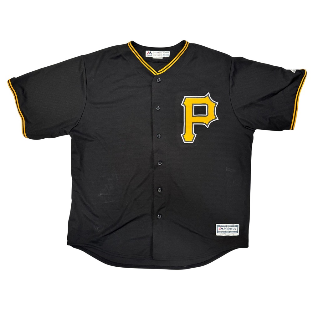 Majestic Pittsburgh Pirates Starling Marte 6 Jersey Black XXL Cool Base Stitched